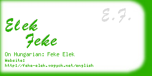 elek feke business card